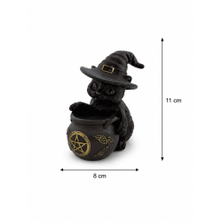 Resin figure of a Witch Cat in a jar, 11cm