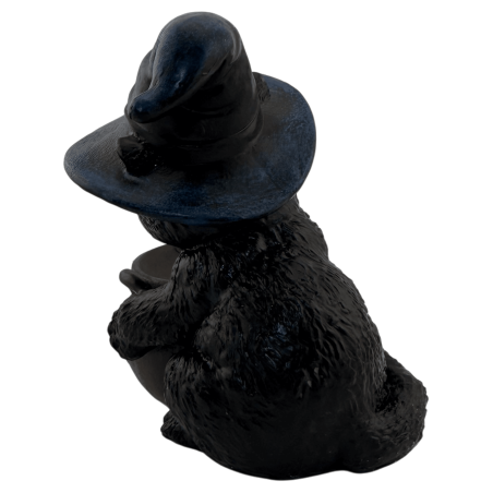 Figura de resina de uma gata bruxa em um frasco, 11 cm