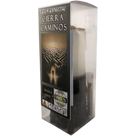 Velon Especial Cierra Caminos 14x6cm - Incluye Ritual, Aceite y Polvos
