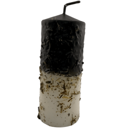 Vela de Ervas Santa Muerte - Vela Esotérica 14x6cm - Contra feitiços e maldições