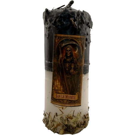 Veló Especial Ofrena Santa Mort - Espelma Esotèrica 14x6cm Inclou Oli i Ritual - Protecció