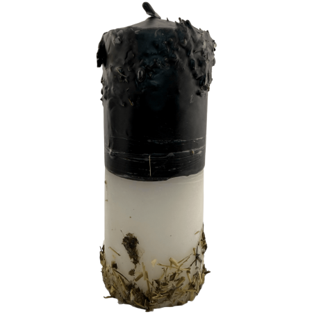 Lumânare cu Ofertă Specială pentru Moartea Sfântă - Lumânare Ezoterică 14x6cm Include Ulei și Ritual - Protecție