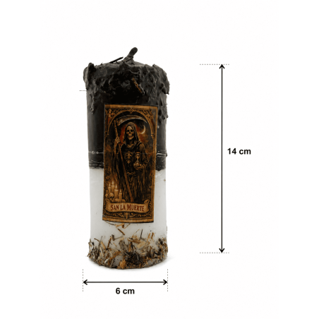 Special Offering Candle for Saint Death - Esoteric Candle 14x6cm Includes Oil and Ritual - Protection