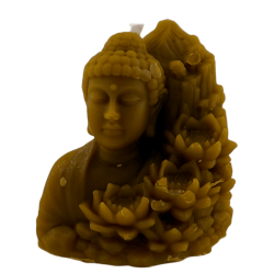 Vela Miel Buda con Flor de Loto 8x7cm.
