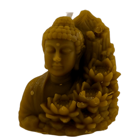 Lumânare Buddha cu Miere și Floare de Lotus 8x7cm.