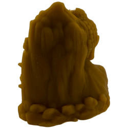 Candela Buddha al miele con fiore di loto, 8x7 cm.