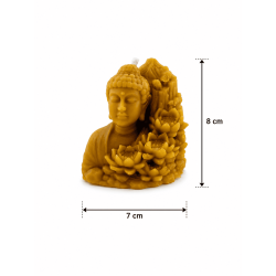 Vela Miel Buda con Flor de Loto 8x7cm.