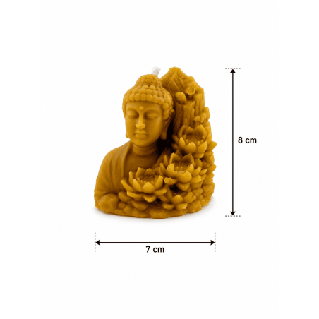 Honey Buddha Candle with Lotus Flower 8x7cm.