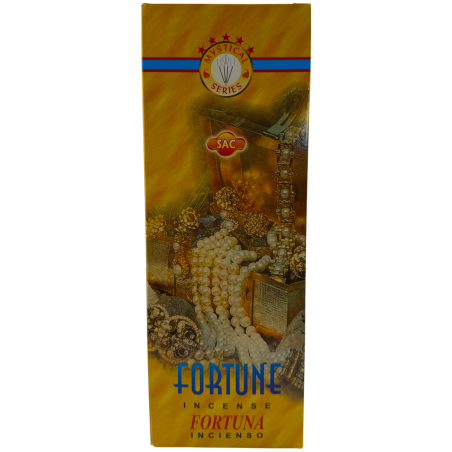 Encens SAC Fortuna - Boîte de 6 paquets hexagonaux de 20 bâtonnets chacun, soit 120 bâtonnets d'encens