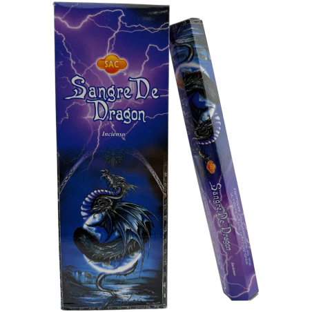 Encens Sang de Dragon SAC - Boîte de 6 paquets hexagonaux de 20 bâtonnets chacun, soit 120 bâtonnets d'encens