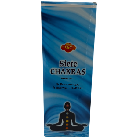 SAC Seven Chakras Incense - Box of 6 hexagonal packs of 20 sticks each, 120 incense sticks