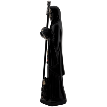Black Santa Muerte Resin Figure 15cm.