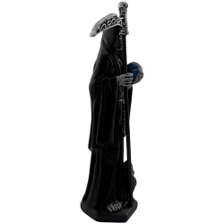 Figura in resina nera di Santa Muerte 15 cm.