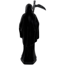 Svart Santa Muerte Resin Figur 15cm.