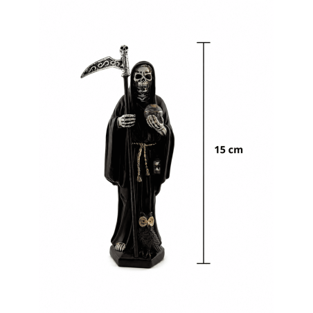 Black Santa Muerte Resin Figure 15cm.