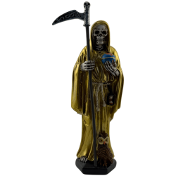 Golden Santa Muerte Resin Figur 15cm.