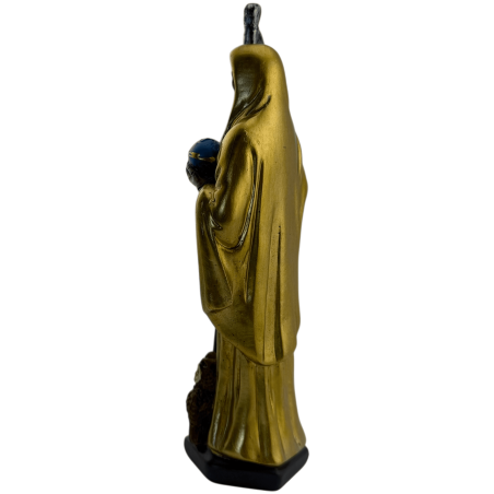 Golden Santa Muerte Resin Figure 15cm.