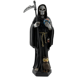 Hars Santa Muerte-figuur 20 cm zwart
