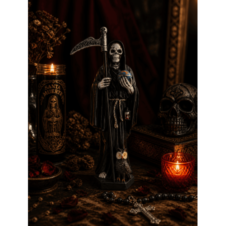 Figura Santa Muerte in resina 20 cm Nera