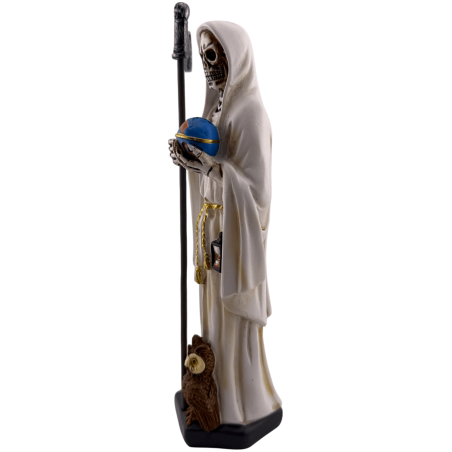 Hars Santa Muerte-figuur 20 cm wit