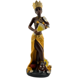 Figura de Oshun em resina, 15 cm.
