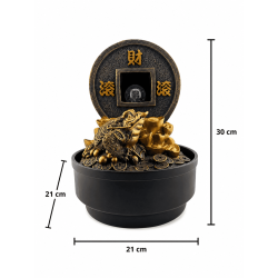 Font Aigua Resina Feng Shui amb Llum 21x21x30cm