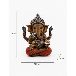 Figura Ganesha Resina 13,5x10x17cm