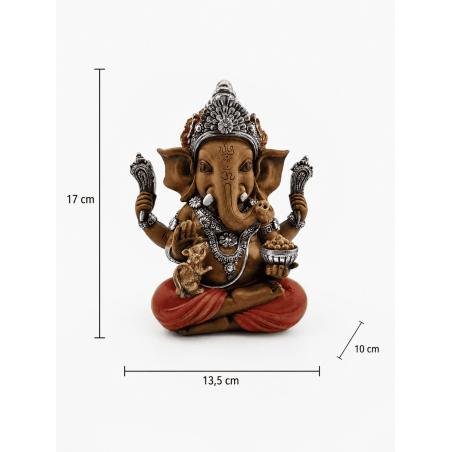Statuetta di Ganesha in resina, 13,5 x 10 x 17 cm