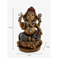 Ganesha-Figur aus Kunstharz, 17 x 13 x 27 cm