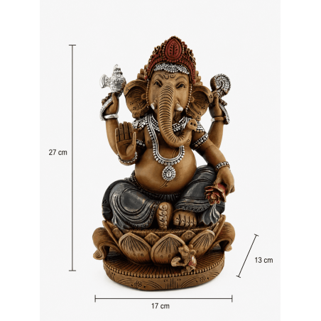 Ganesha Resinfigur 17x13x27cm
