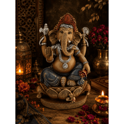 Ganesha-Figur aus Kunstharz, 17 x 13 x 27 cm