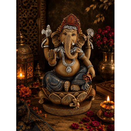 Ganesha Resinfigur 17x13x27cm