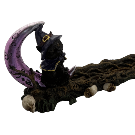 Zwarte Kat Heks Wierookhouder 29x5,5x9,5cm