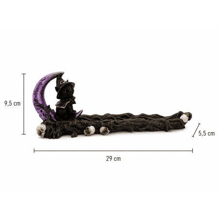 黒猫魔女のお香立て 29x5.5x9.5cm