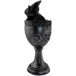 Cupă Pisică Neagră Wicca Pălărie Mov Rășină 6.5x6x15.7cm