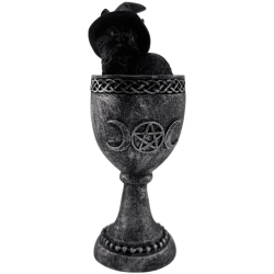 Caneca de resina Wicca Gato Preto 6,5x6x15,7cm