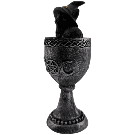 Copa Gat Negre Wicca Resina 6,5x6x15,7cm