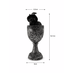 Zwarte kat Wicca harsbeker 6,5x6x15,7 cm