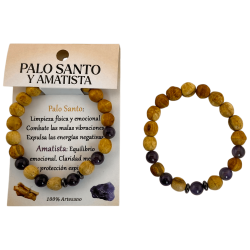 Palo Santo och ametistarmband - Skydd, lugn,...