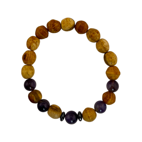 Palo Santo and Amethyst Bracelet - Protection, Calm, Cleansing and Upliftment