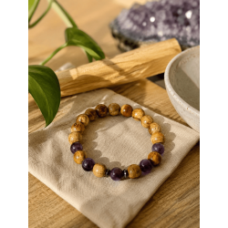 Pulsera Palo Santo y Amatista - Protección, Calma, Limpieza y Elevación