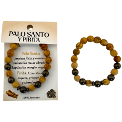 Braccialetto di Palo Santo e Pirite -...
