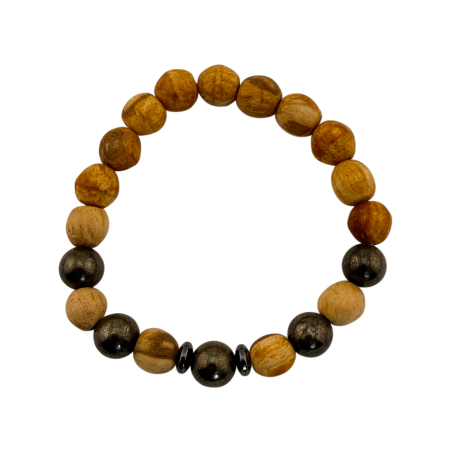 Palo Santo and Pyrite Bracelet - Protection, Prosperity, Abundance, Strength...