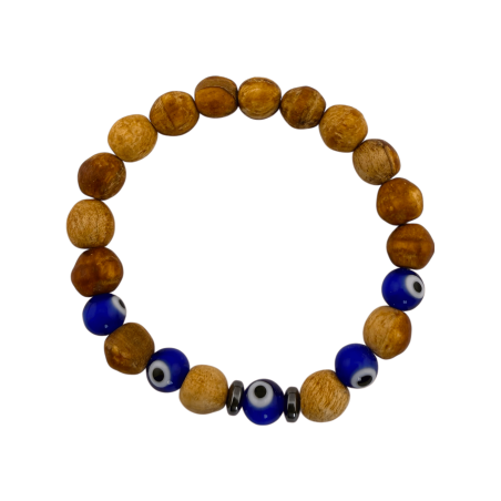 Bracelet Palo Santo et œil turc - Purification, protection contre le mauvais œil et les énergies négatives