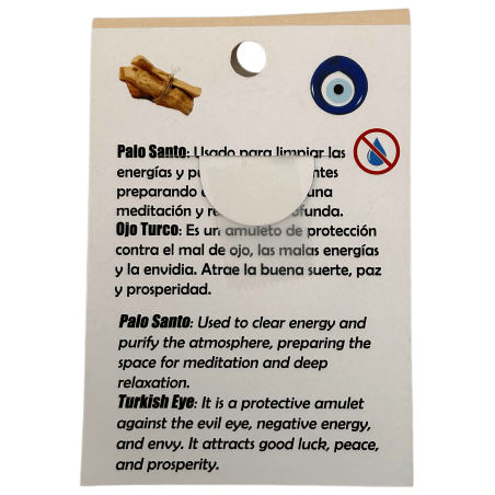 Polsera Palo Santo i Ull Turc - Neteja, Protecció contra el mal d'ull i energies negatives