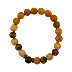 Armband aus Palo Santo und Tigerauge, 8 mm – Reinigung, Schutz, gegen den bösen Blick, Selbstvertrauen, Geborgenheit...
