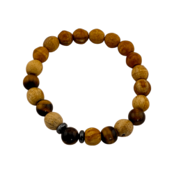 Bracelet Palo Santo et Œil de Tigre 8 mm - Purification, Protection, Contre le mauvais œil, Confiance, Sécurité...
