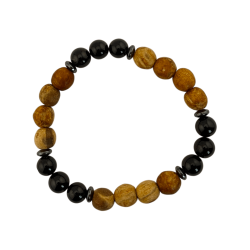 Palo Santo och turmalinarmband 8mm (Trippel turmalin) - Rengöring och skydd mot negativa energier