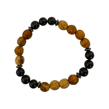 Palo Santo och turmalinarmband 8mm (Trippel turmalin) - Rengöring och skydd mot negativa energier