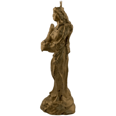 Goldene Glücksgöttin-Kerze - 16x5,3cm.